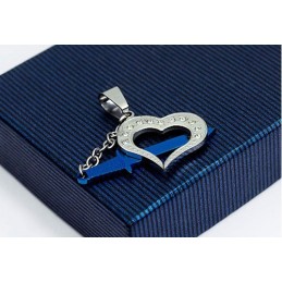 Stilvoller Blauer Titan-Love-Anhänger Für Herren – Inklusive Kette