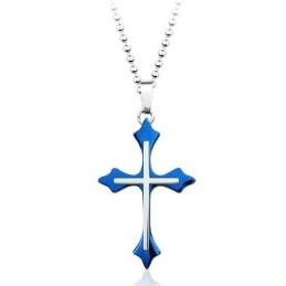 Beliebter Blauer Titan-Anhänger Für Herren – Kostenlose Kette