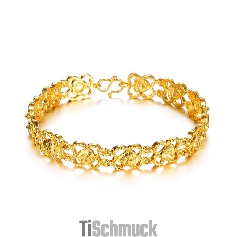 Hochwertiges, 18 Karat Vergoldetes Damen-Sweetheart-Armband Hochwertiges, 18 Karat Vergoldetes Damen-Sweetheart-Armband