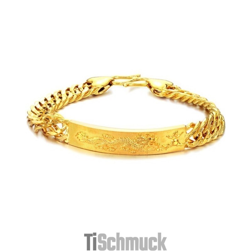 Komplett In Spezifikationen Männliches Drachenmuster 18K Vergoldetes Armband Komplett In Spezifikationen Männliches Drachenmuster 18K Vergoldetes Armband