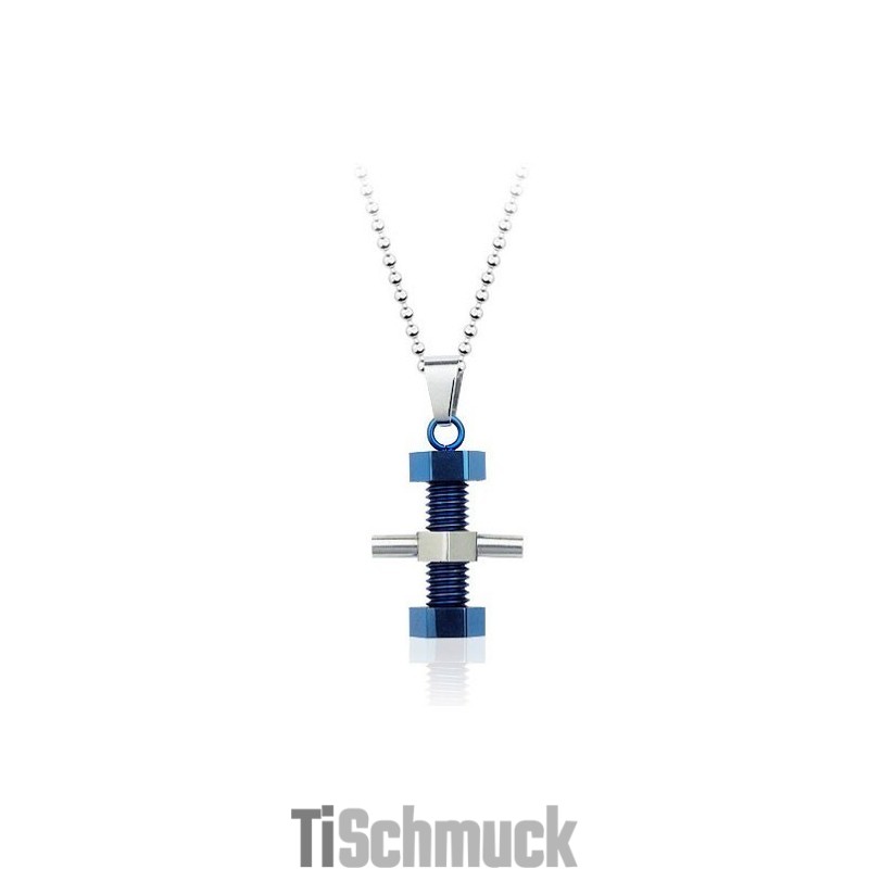 Klassischer Herren-Anhänger Aus Titan In Maschinenschraubenform – Kostenlose Kette Klassischer Herren-Anhänger Aus Titan In Maschinenschraubenform – Kostenlose Kette