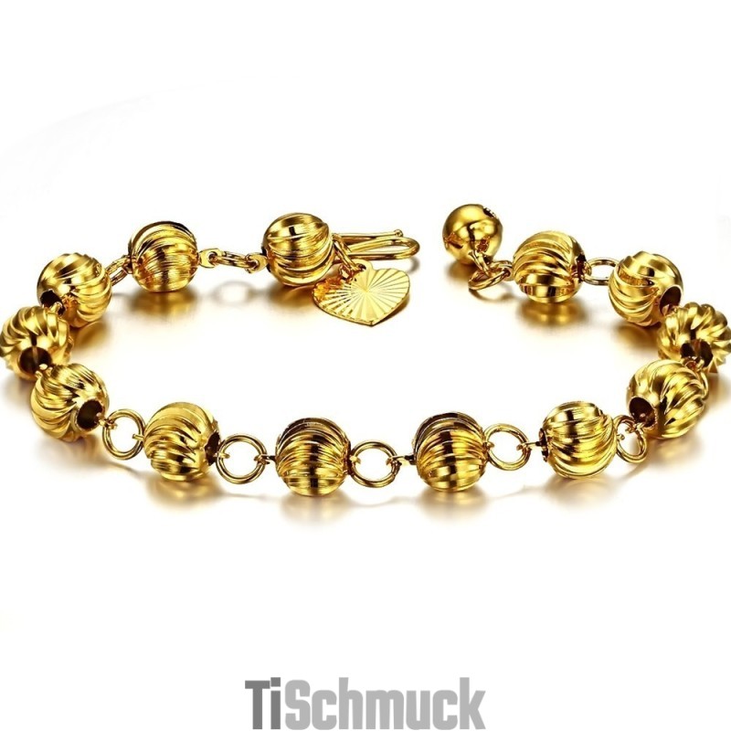 Die Königin Der Qualität – Damenarmband In Kugelform, 18 Karat Vergoldet Die Königin Der Qualität – Damenarmband In Kugelform, 18 Karat Vergoldet
