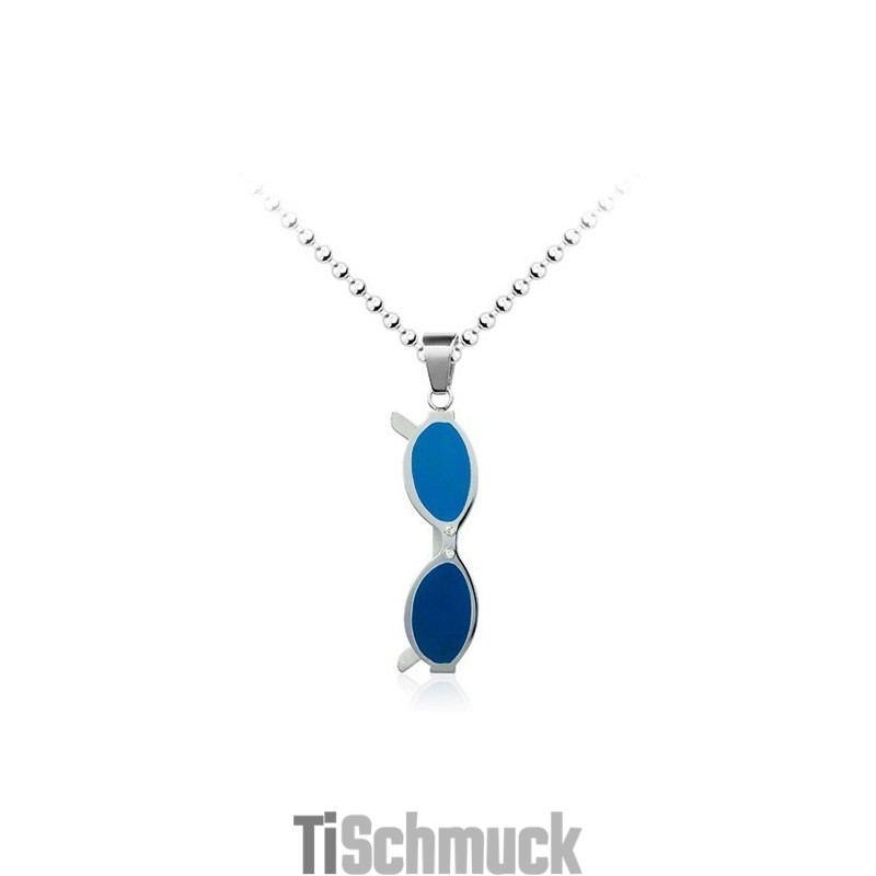 Modischer Titan-Anhänger In Sonnenbrillenform Für Herren – Kostenlose Kette