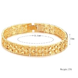 Weltweit Bekanntes, 18 Karat Vergoldetes Armband Mit Sternmuster Für Männer