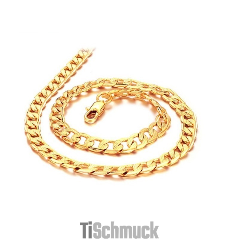 Langlebige, 18 Karat Vergoldete Halskette Mit Gedrehten Scheiben Für Männer Langlebige, 18 Karat Vergoldete Halskette Mit Gedrehten Scheiben Für Männer