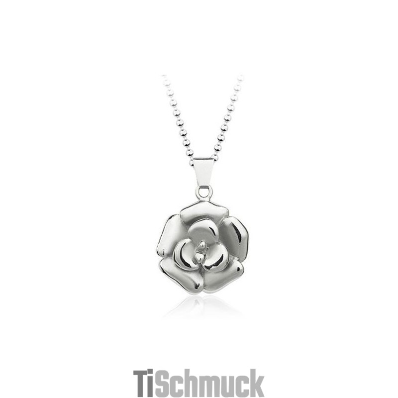 Wunderschöner Herren-Anhänger Aus Titan In Rosenform – Inklusive Kette Wunderschöner Herren-Anhänger Aus Titan In Rosenform – Inklusive Kette