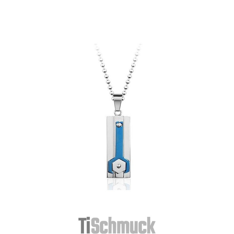 Mechanischer Anhänger Aus Ruhigem Blauem Titan – Kostenlose Kette Mechanischer Anhänger Aus Ruhigem Blauem Titan – Kostenlose Kette