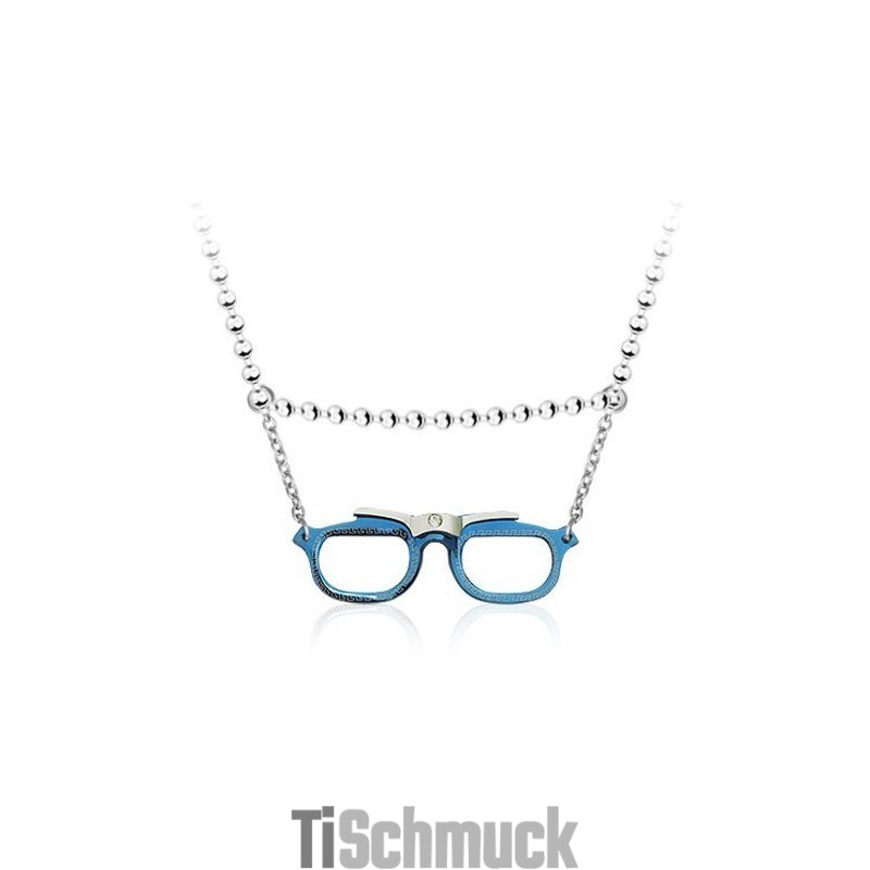 Beliebter Titan-Anhänger In Brillenform Für Herren – Kostenlose Kette Beliebter Titan-Anhänger In Brillenform Für Herren – Kostenlose Kette