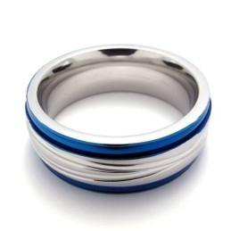 Modischer Blauer Titanring