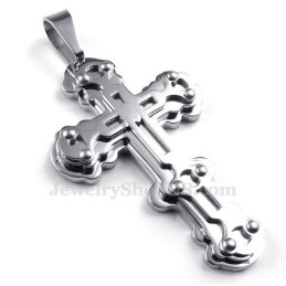 Exquisite Herren-Halskette Mit Kreuzanhänger Aus Silber Und Titan (Inkl. Kette)