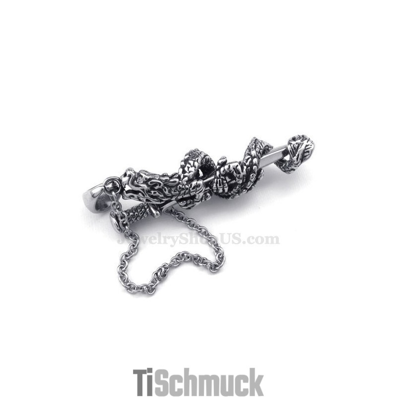 Halskette Mit Drachenschwert-Anhänger Aus Titan (Kostenlose Kette) Halskette Mit Drachenschwert-Anhänger Aus Titan (Kostenlose Kette)