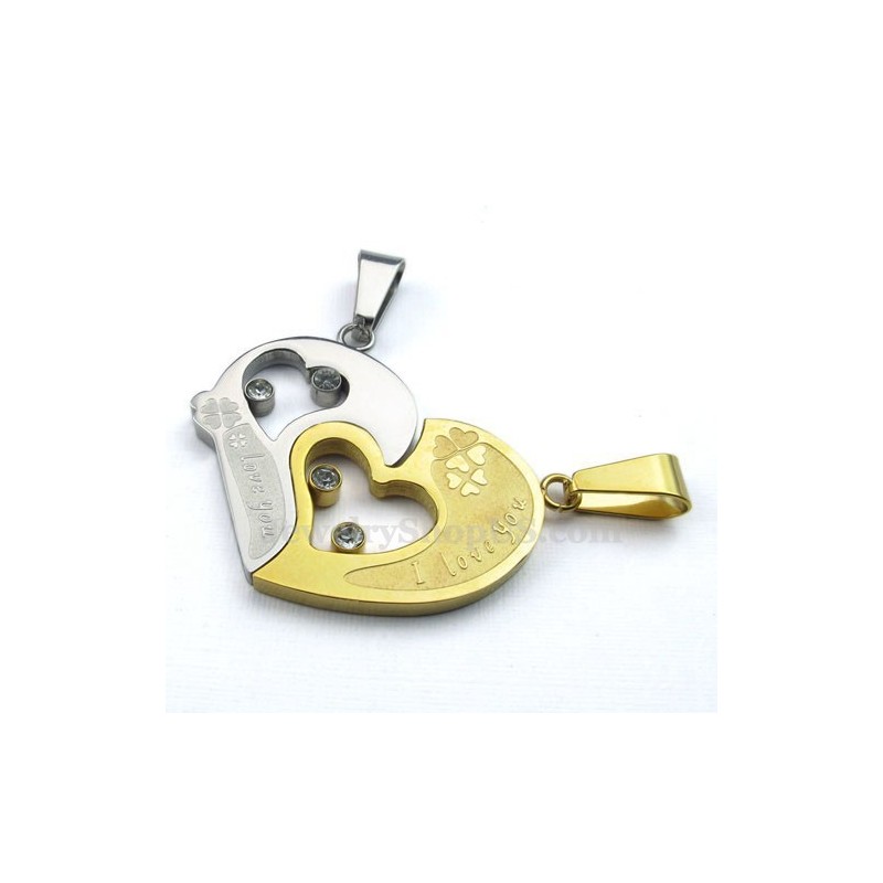 Modische Halskette Mit Kuss-Puzzle-Anhänger Aus Titan Für Paare, Liebesgeschenk (Kostenlose Kette) (Ein Paar)