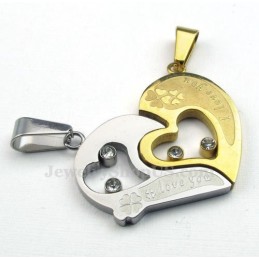 Modische Halskette Mit Kuss-Puzzle-Anhänger Aus Titan Für Paare, Liebesgeschenk (Kostenlose Kette) (Ein Paar)