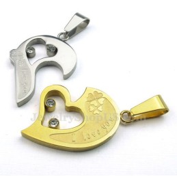 Modische Halskette Mit Kuss-Puzzle-Anhänger Aus Titan Für Paare, Liebesgeschenk (Kostenlose Kette) (Ein Paar)