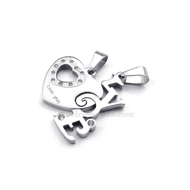 Charmante Herzen Titan-Anhänger-Halskette Für Paare (Kostenlose Kette) (Ein Paar)