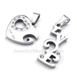 Charmante Herzen Titan-Anhänger-Halskette Für Paare (Kostenlose Kette) (Ein Paar)