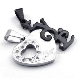 Modische Halskette Mit Herzanhänger Für Paare Aus Titan (Kostenlose Kette) (Ein Paar)