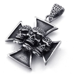 Halskette Mit Totenkopf-Anhänger „The Cross“ Aus Titan (Kostenlose Kette)