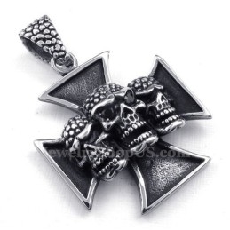 Halskette Mit Totenkopf-Anhänger „The Cross“ Aus Titan (Kostenlose Kette)