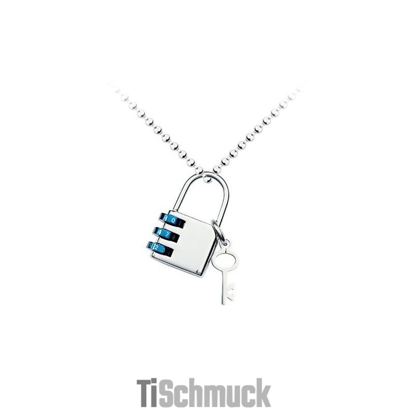 Modischer Herren-Anhänger Mit Zahlenschloss Und Schlüssel Aus Titan – Kostenlose Kette Modischer Herren-Anhänger Mit Zahlenschloss Und Schlüssel Aus Titan – Kostenlose Kette