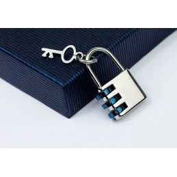 Modischer Herren-Anhänger Mit Zahlenschloss Und Schlüssel Aus Titan – Kostenlose Kette