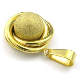 Halskette Mit Anhänger Aus Titan Mit Goldener Kugel (Kostenlose Kette)