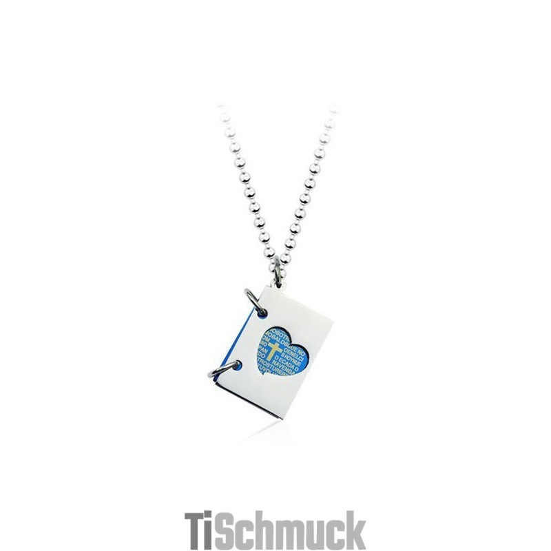Titan-Anhänger Mit Bibel Und Kreuz Zum Öffnen Für Herren – Inklusive Kette Titan-Anhänger Mit Bibel Und Kreuz Zum Öffnen Für Herren – Inklusive Kette