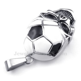 Halskette Mit Anhänger Aus Titan Mit Fußball- Und Fußball-Totenkopf (Inklusive Kette)