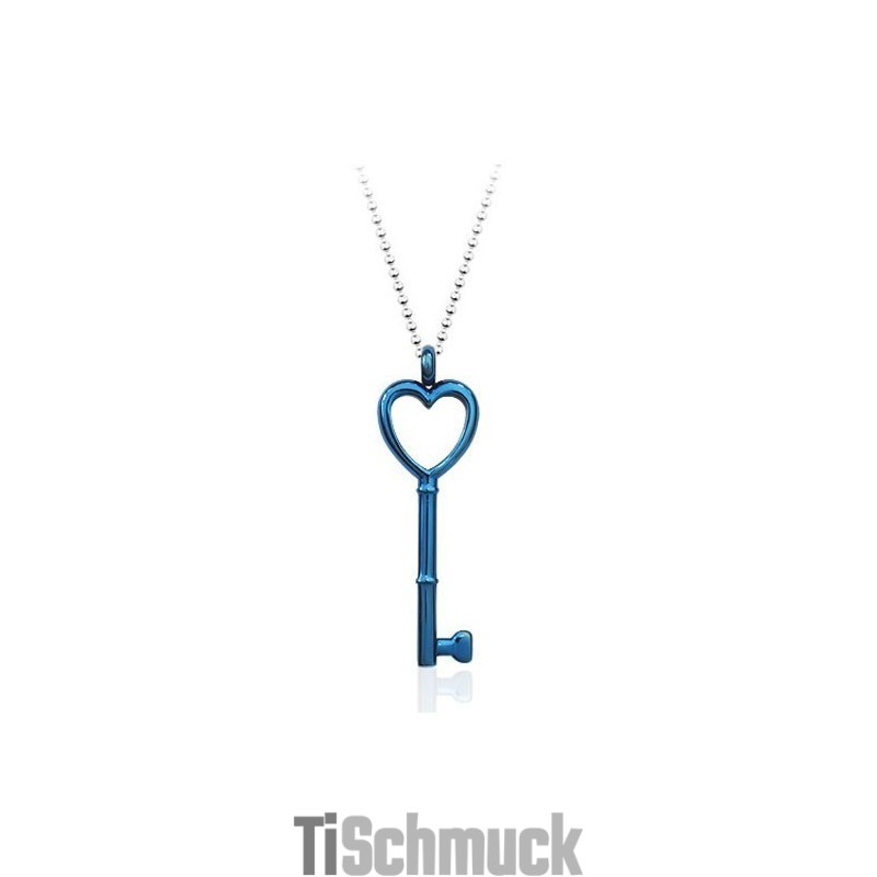 Titan-Anhänger Mit Herz-Schlüsselanhänger, Inklusive Kette Titan-Anhänger Mit Herz-Schlüsselanhänger, Inklusive Kette