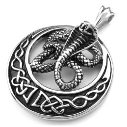 Halskette Mit Cobra-Anhänger Aus Titan (Kostenlose Kette)