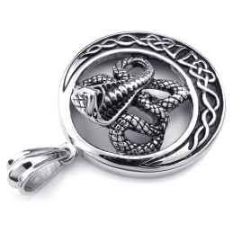 Halskette Mit Cobra-Anhänger Aus Titan (Kostenlose Kette)