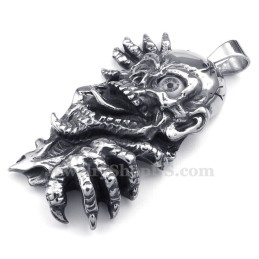 Halskette Mit Totenkopf-Anhänger Aus Titan Mit Schwarzen Augen (Kostenlose Kette)