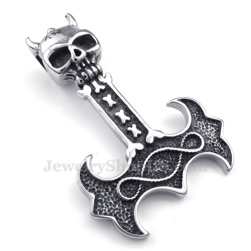 Halskette Mit Thorshammer-Anhänger Aus Titan (Kostenlose Kette)