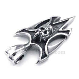 Halskette Mit Totenkopf-Anhänger Aus Titan (Kostenlose Kette)