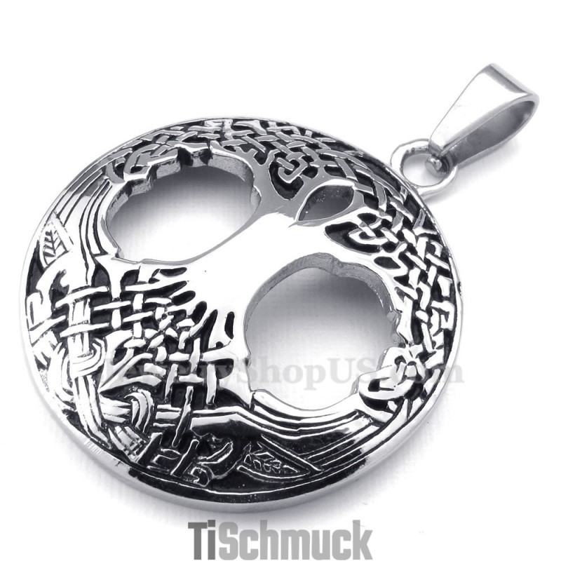 Titan-Halskette Mit Keltischem Lebensbaum-Anhänger (Kostenlose Kette) Titan-Halskette Mit Keltischem Lebensbaum-Anhänger (Kostenlose Kette)