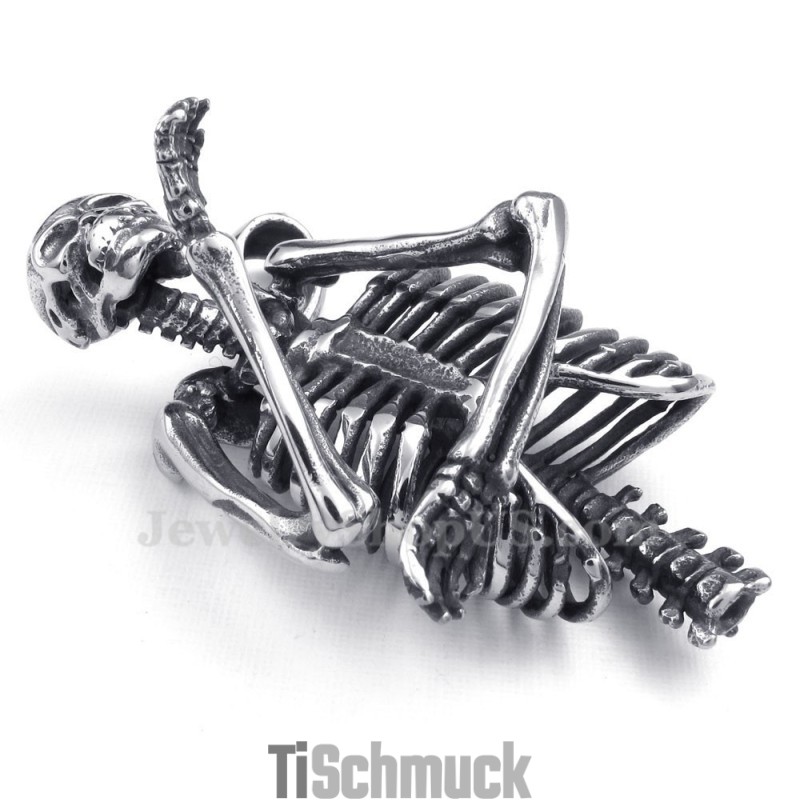 Halskette Mit Totenkopf-Anhänger Aus Titan (Kostenlose Kette) Halskette Mit Totenkopf-Anhänger Aus Titan (Kostenlose Kette)