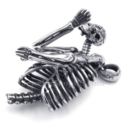 Halskette Mit Totenkopf-Anhänger Aus Titan (Kostenlose Kette)