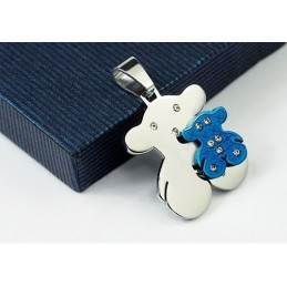 Sweetheart Blauer Und Silberner Tous Titanium-Anhänger – Kostenlose Kette