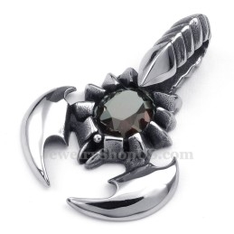 Halskette Mit Skorpion-Anhänger Aus Titan Mit Rotem Zirkonia (Kostenlose Kette)