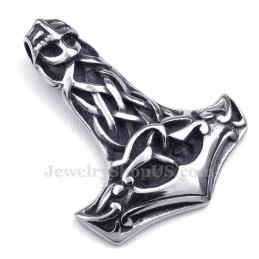 Halskette Mit Thorshammer-Anhänger Aus Titan Mit Totenkopf (Inklusive Kette)