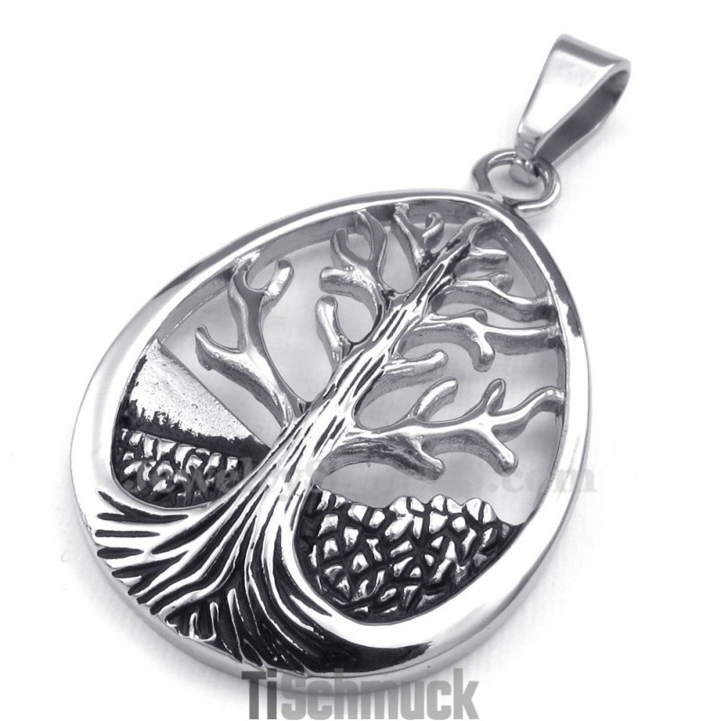 Halskette Mit Lebensbaum-Anhänger Aus Titan (Kostenlose Kette) Halskette Mit Lebensbaum-Anhänger Aus Titan (Kostenlose Kette)
