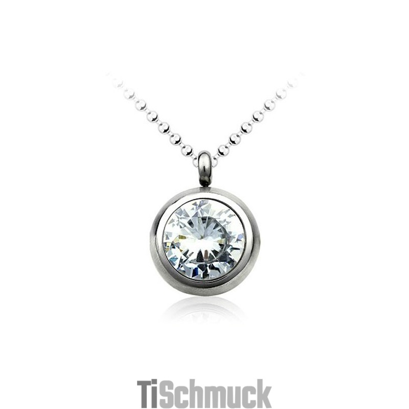 Modischer Titan-Anhänger Mit Diamant – Kostenlose Kette