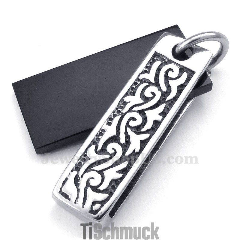 Halskette Mit Anhänger Aus Titan Mit Schwarzem Stein (Kostenlose Kette) Halskette Mit Anhänger Aus Titan Mit Schwarzem Stein (Kostenlose Kette)
