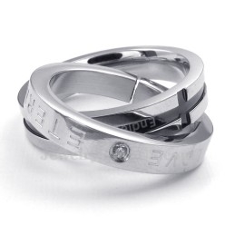 Titan-Halskette Mit Ineinandergreifenden Ringen Für Paare, Liebesgeschenk (Kostenlose Kette) (Ein Paar)