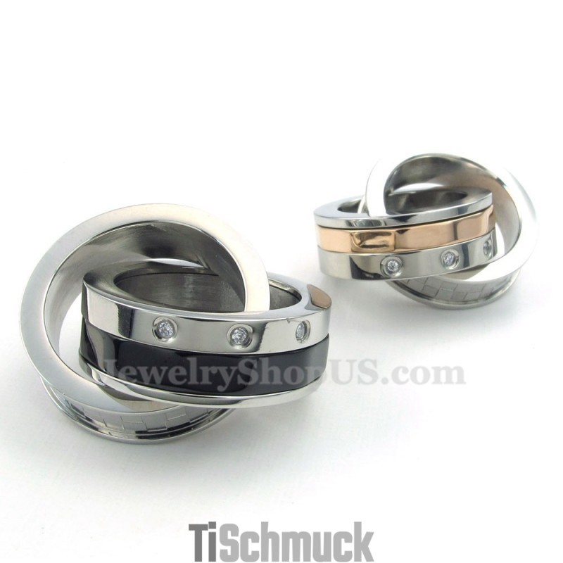 Ewige Liebe Titan-Halskette Mit Ineinandergreifenden Ringen Für Paare (Kostenlose Kette) (Ein Paar) Ewige Liebe Titan-Halskette Mit Ineinandergreifenden Ringen Für Paare (Kostenlose Kette) (Ein Paar)