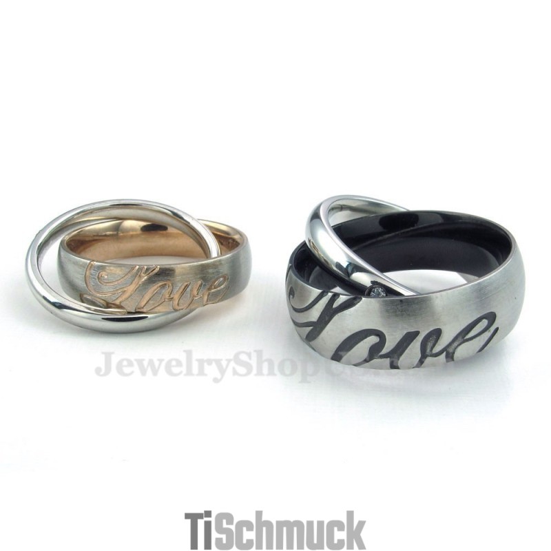 Halskette Mit Anhänger Aus Titan Mit Ineinandergreifenden Kreisen (Kostenlose Kette) (Ein Paar)