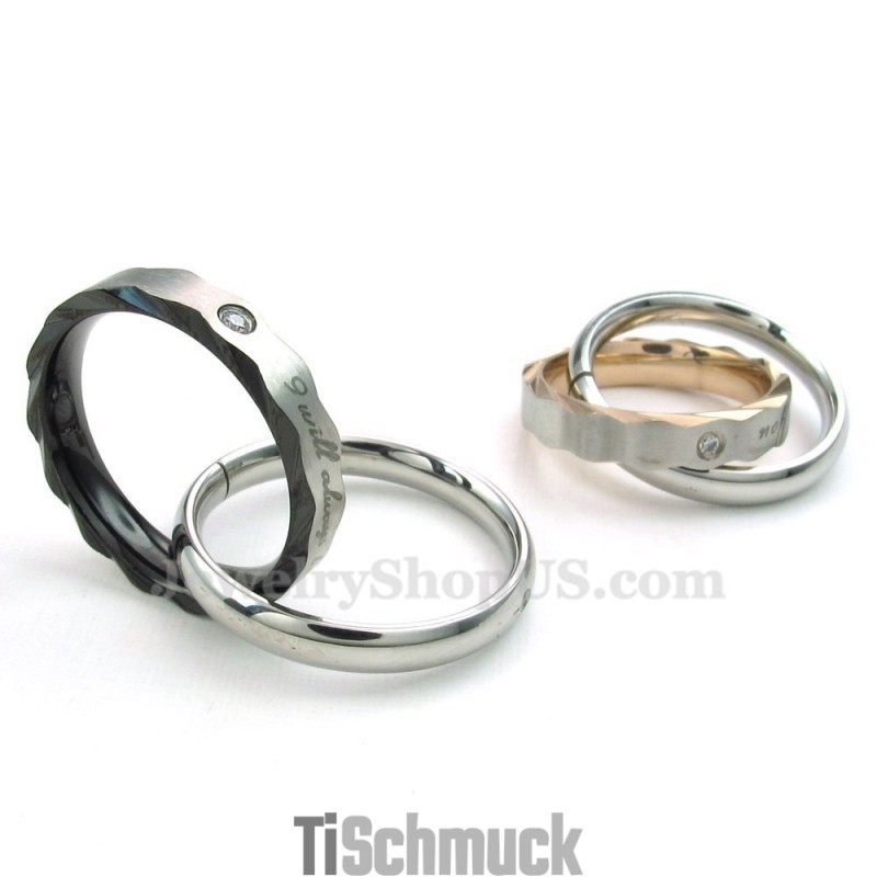 Zweifarbige Halskette Mit Anhänger Für Paare Aus Titan (Kostenlose Kette) (Ein Paar)