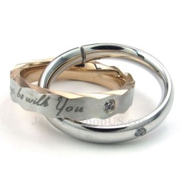 Zweifarbige Halskette Mit Anhänger Für Paare Aus Titan (Kostenlose Kette) (Ein Paar)