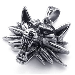 Halskette Mit Wolfsanhänger Aus Titan (Kostenlose Kette)