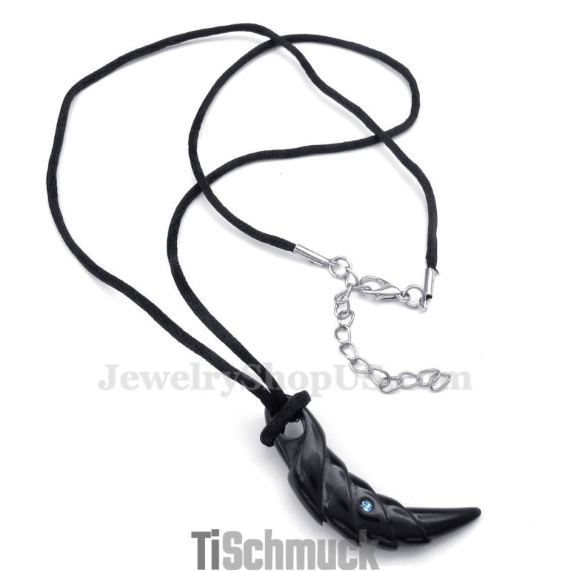 Halskette Mit Talon-Anhänger Aus Schwarzem Titan (Kostenlose Kette)